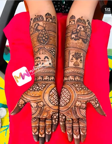 elephant-peacock-bridal-mehendi design