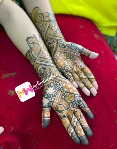 bridal-floral-latest-mehendi design