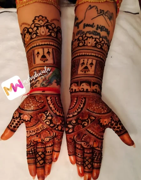 elephant-peacock-bridal-mehendi design