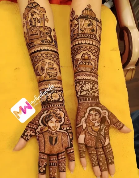 madhubani-figure-bridegroom-dolly-elephant-mehndi design