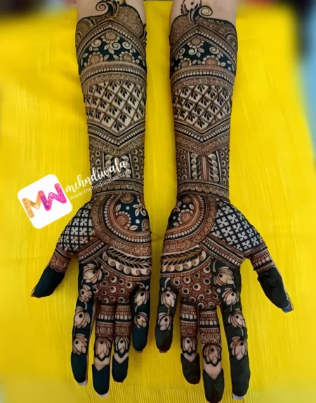 3d-lotus-leaves-geometric-mehndi design