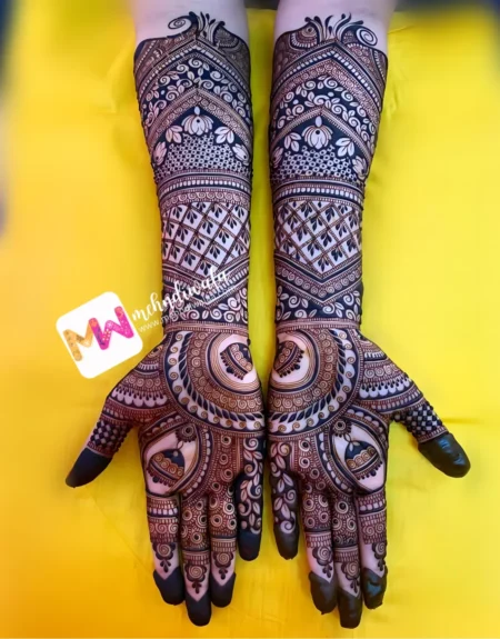3d-lotus-leaves-jhumki-mehndi design