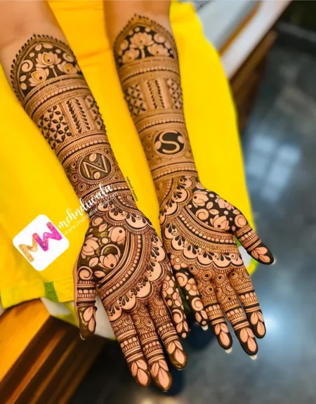 madhubani-lotus-flowers-mehndi design