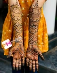 3d-flowers-leaves-Bridal-mehndi design