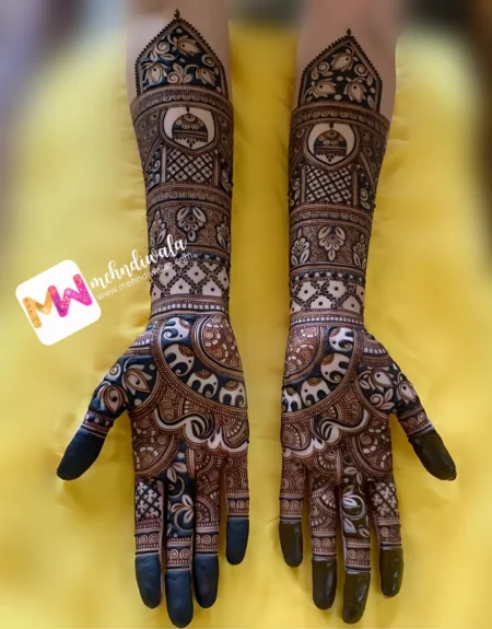 3d-flowers-jhumki-elephant-festival-mehndi design