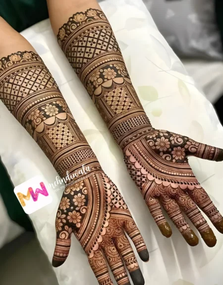 3d-lotus-flowers-checks-mehndi design