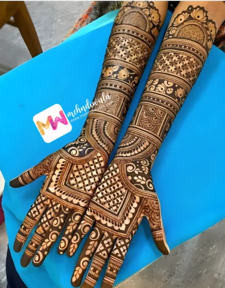 3d-checks-flowers-leaves-festival-mehndi design