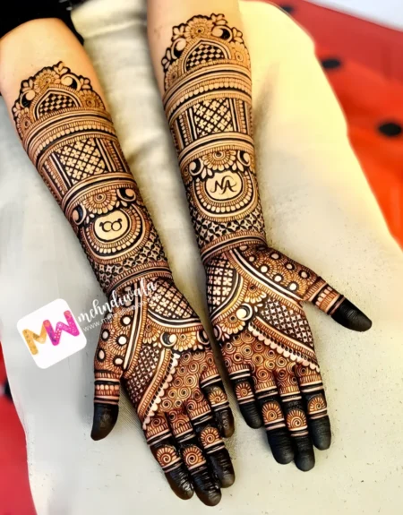 3d-ring-flowers-checks-engagement-mehndi design