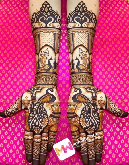 madhubani-peacock-checks-birthday-mehndi design