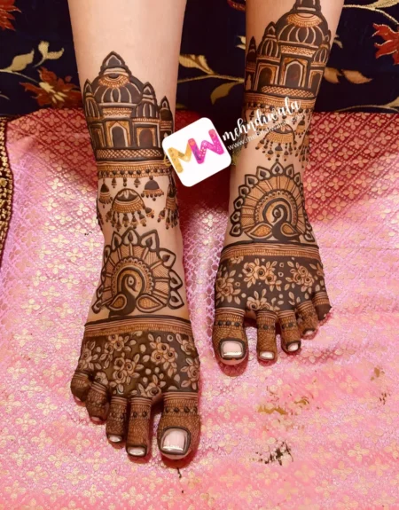 madhubani-mahal-jhumki-peacock-latest-mehndi design