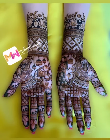 hd-flowers-elephant-jhumki-checks-leaves-festival-mehndi design
