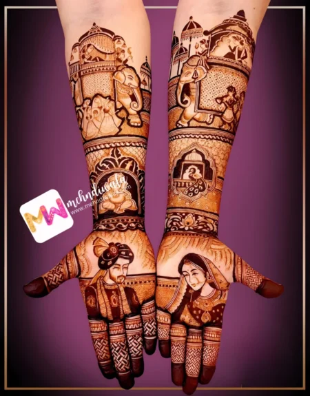 madhubani-figure-bridegroom-dolly-ganesh-elephant-bridal-figure-mehndi design