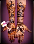 madhubani-peacock-flowers-checks-puja-functions-mehndi design