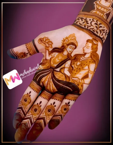 madhubani-figure-shiv-parvati-figure-mehndi design