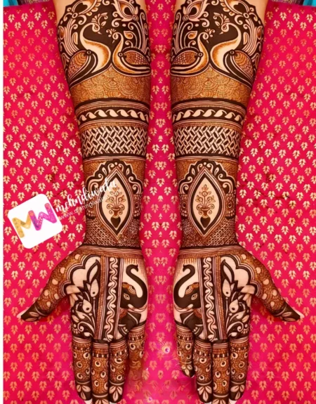 madhubani-peacock-elephant-flowerpot-figure-mehndi design