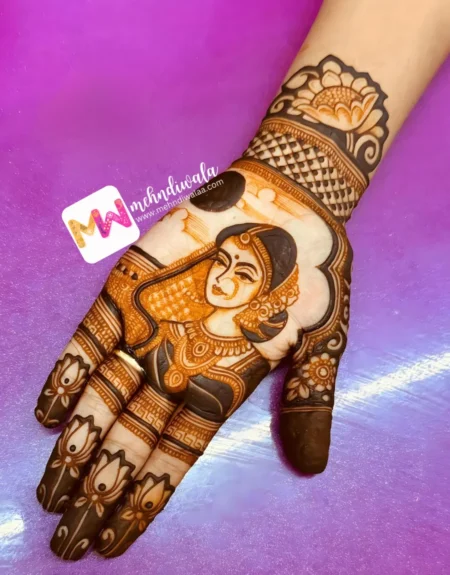 madhubani-figure-flowers-mehndi design