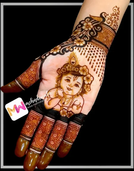 madhubani-figure-krishna-peacock-festival-mehndi design