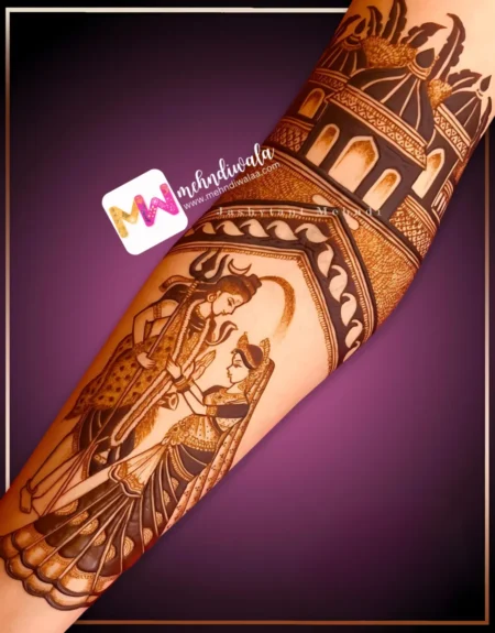 shiv-parvati-figure-festival-mehndi design