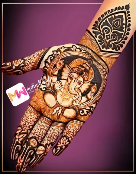 madhubani-figure-ganesha-both-hands-mehndi design