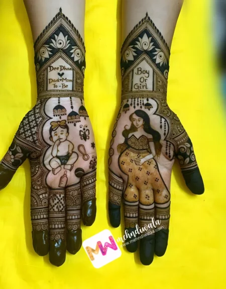 hd-figure-baby-and-mom-flowers-jhumki-baby-shower-mehndi design