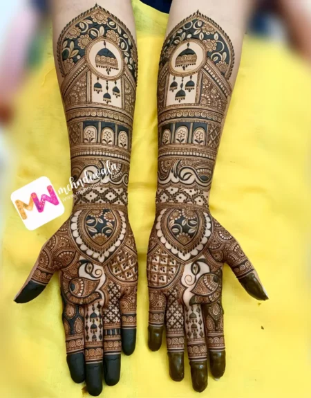 hd-jhumki-flowers-peacock-figure-puja-functions-mehndi design