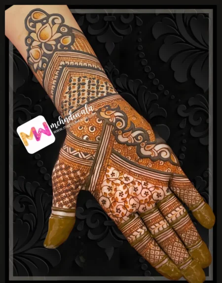 madhubani-flowers-checks-both-hands-festival-mehndi design