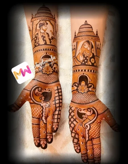 elephant-peacock-figure-bridal-mehndi design