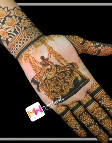 bride-figure-anniversary-mehndi-design