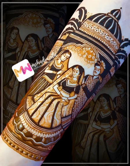 bride-figure-engagement-mehndi design
