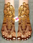 figures-woman-flowers-foot-mehndi design