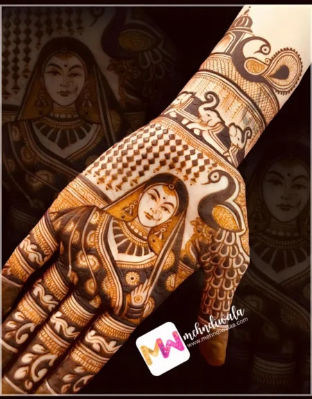 bride-peacock-figure-hand-mehndi design