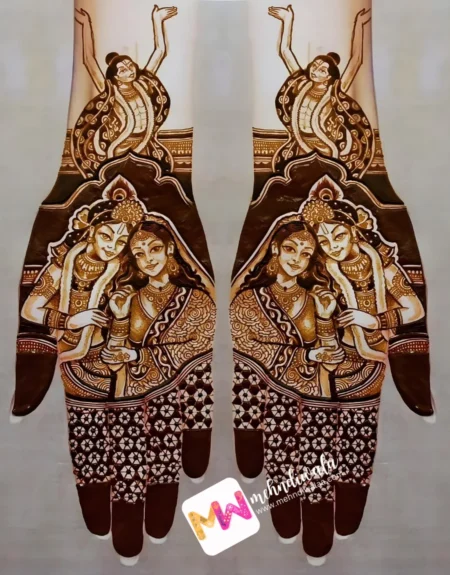 shiv-parvati-figure-hand-mehndi design