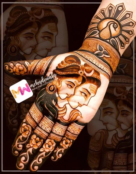 shiv-parvati-figure-hand-mehndi design