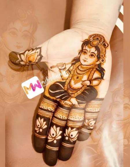krishna-figure-hand-mehndi design