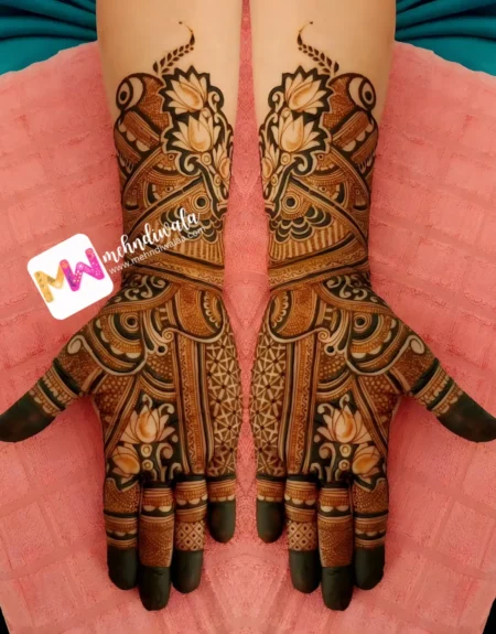 Madhubani- Flowers, Leaves, puja-functions-mehndi Design
