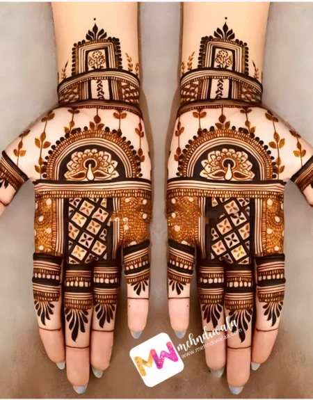 madhubani-peacock-flowers-leaves-puja-functions-mehndi design