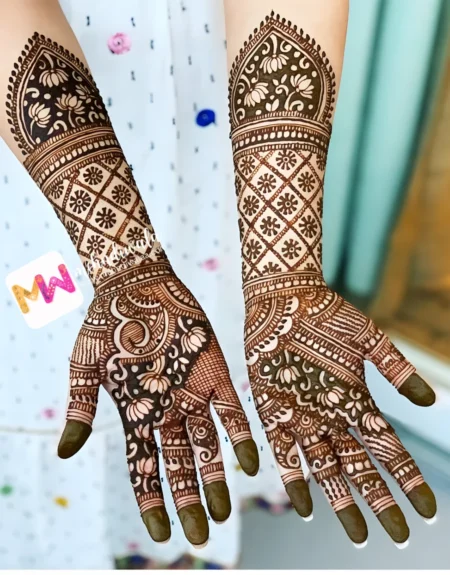 3d-flowers-checks-anniversary-mehndi design