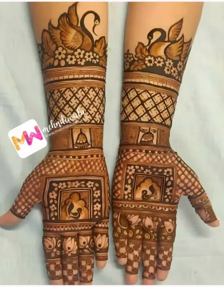 madhubani-hans-flowers-checks-jhumki-flowers-festival-mehandi design