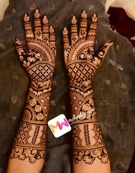 3d-leaves-checks-flowers-festival-mehandi design