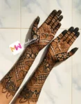 3d-flowers-leaves-checks-festival-mehandi design