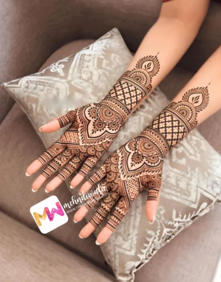 3d-checks-flowers-leaves-festival-mehendi design