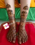 madhubani-elephant-chhatri-checks-jhumki-engagement-mehendi design