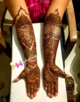 rajasthani-peacock-flowers-checks-puja-functions-mehendi design